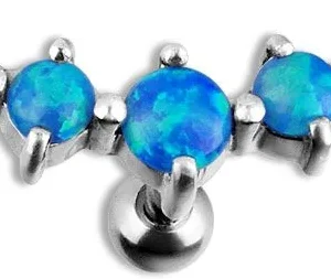 JEWELLED 5 HELIX BARBELL 1,2x6mm 2/2.5/3/2.5/2  in Titanio Pietra SA - Sapphire