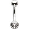 JEWEL NAVEL BARBELLS 1,6x8mm in Titanio con pietra Acquamarina , sfera 5 e 8. - immagine 2