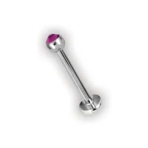 JEWELLED LABRET 1,2x10mm in Titanio Sfera  3mm Pietra: SA - Sapphire